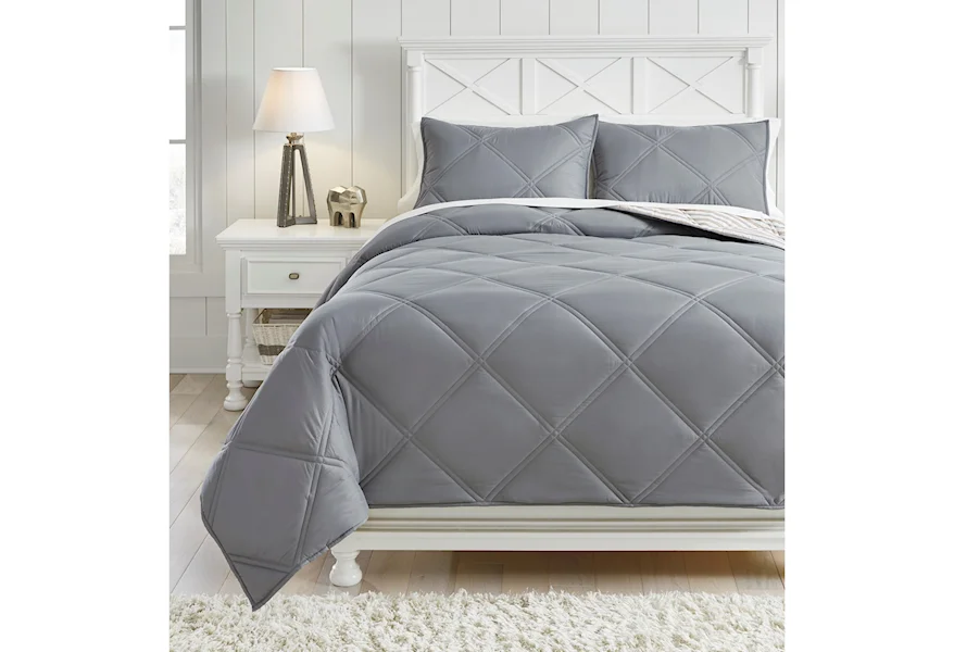 Bedding Sets Full Rhey Tan/Brown/Gray Comforter Set by Signature Design by Ashley at Smart Buy Furniture