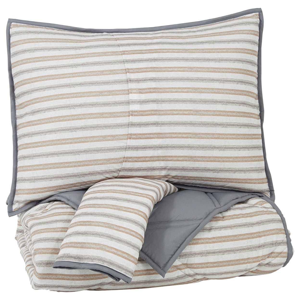 Ashley Furniture Signature Design Bedding Sets Full Rhey Tan/Brown/Gray Comforter Set
