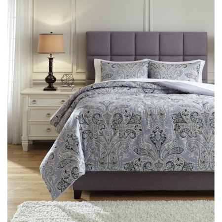 Queen Susannah Blue/Cream Comforter Set