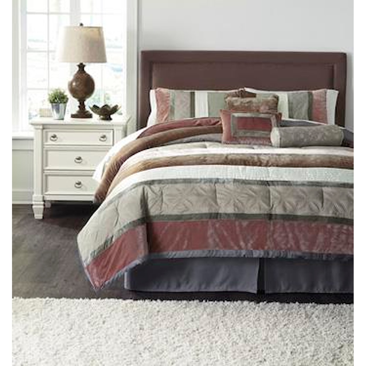 Ashley Furniture Signature Design Bedding Sets Queen Jasie Gray Top of Bed Set