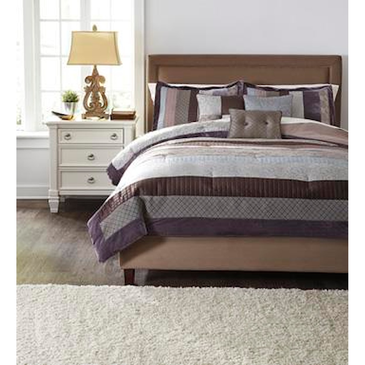 Ashley Furniture Signature Design Bedding Sets Queen Kady Steel Top of Bed Set
