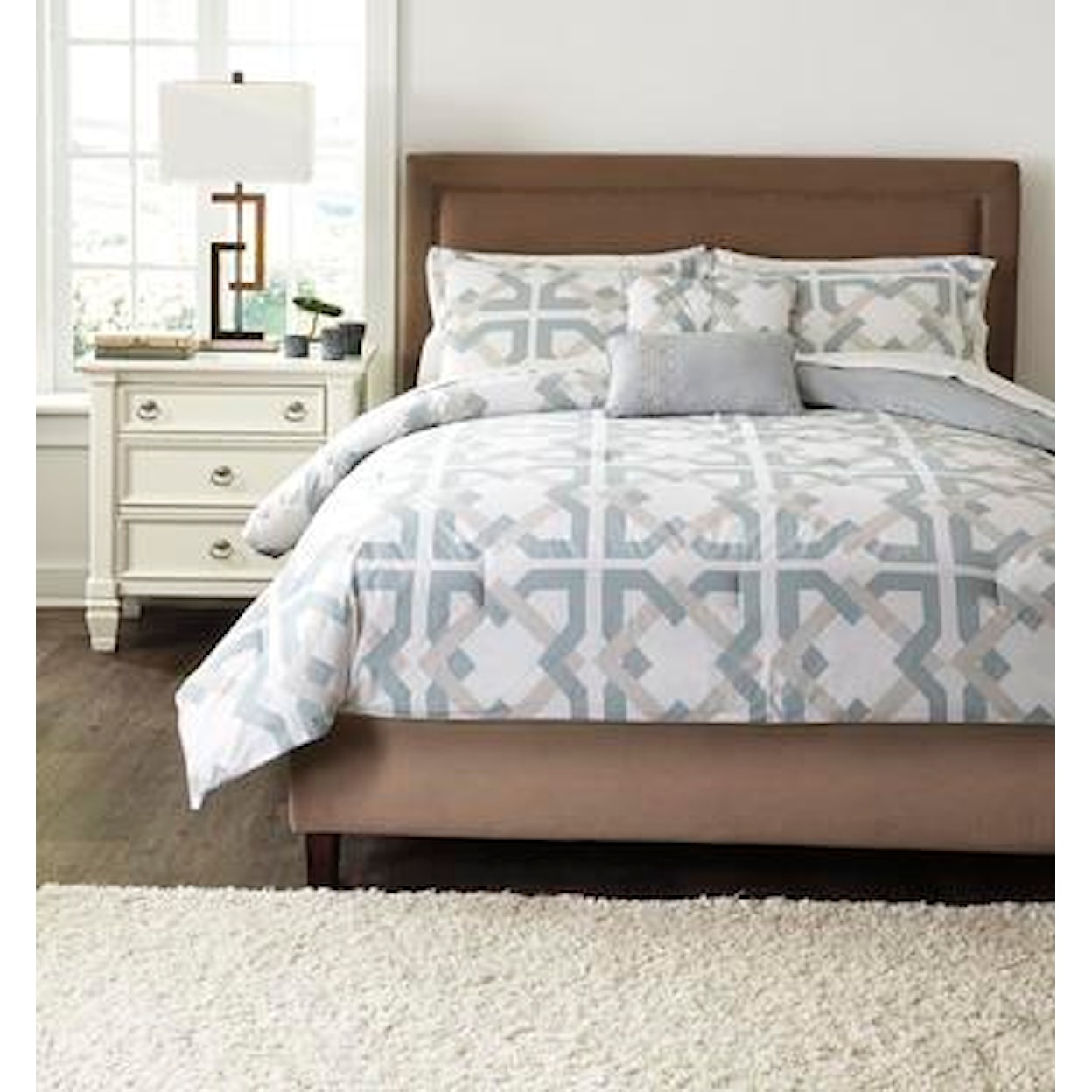 Ashley Furniture Signature Design Bedding Sets Queen Naia Blue Top of Bed Set