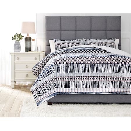 Shilliam Navy/Rust Queen Comforter Set