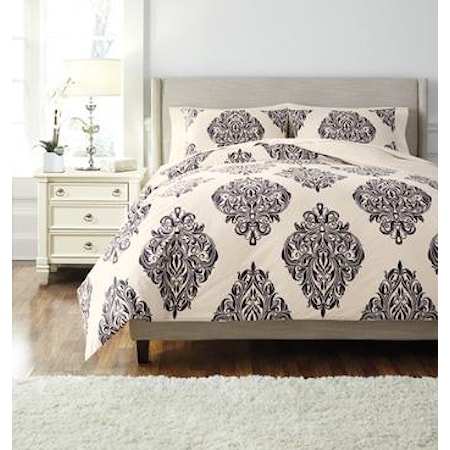 King Medallion Blue Duvet Set