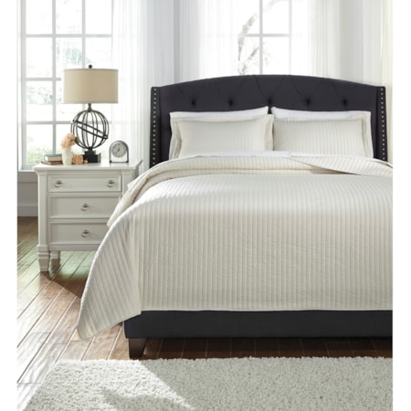 Queen Raleda Buff Coverlet Set