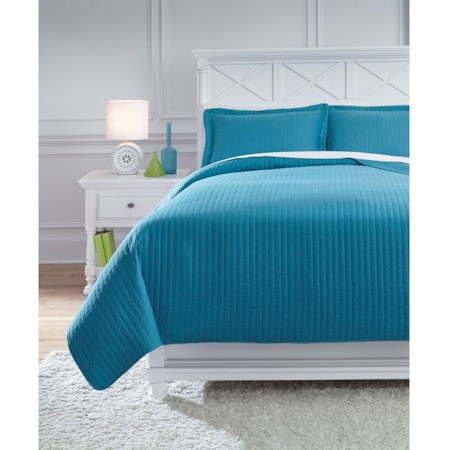 Full Raleda Turquoise Coverlet Set