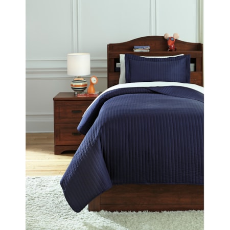 Twin Raleda Navy Coverlet Set