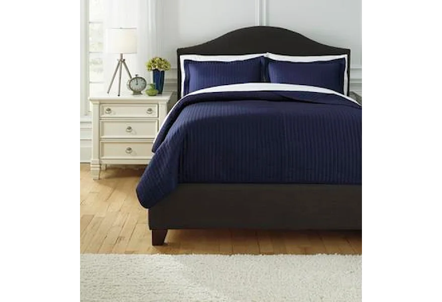 Bedding Sets King Raleda Navy Coverlet Set by Signature Design by Ashley at Zak's Home Outlet