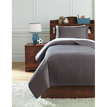 Twin Raleda Gray Coverlet Set