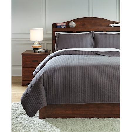 Full Raleda Gray Coverlet Set