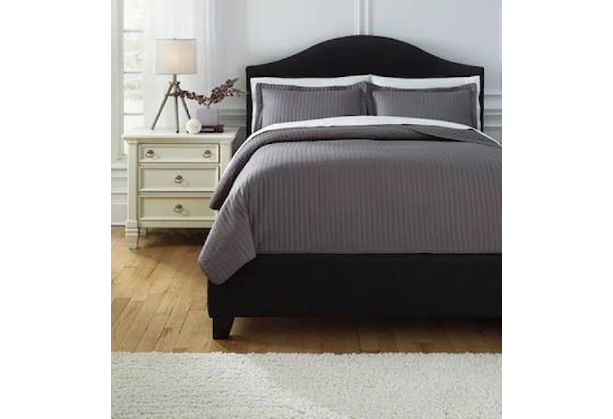 Bedding Sets King Raleda Gray Coverlet Set by Signature Design by Ashley at VanDrie Home Furnishings