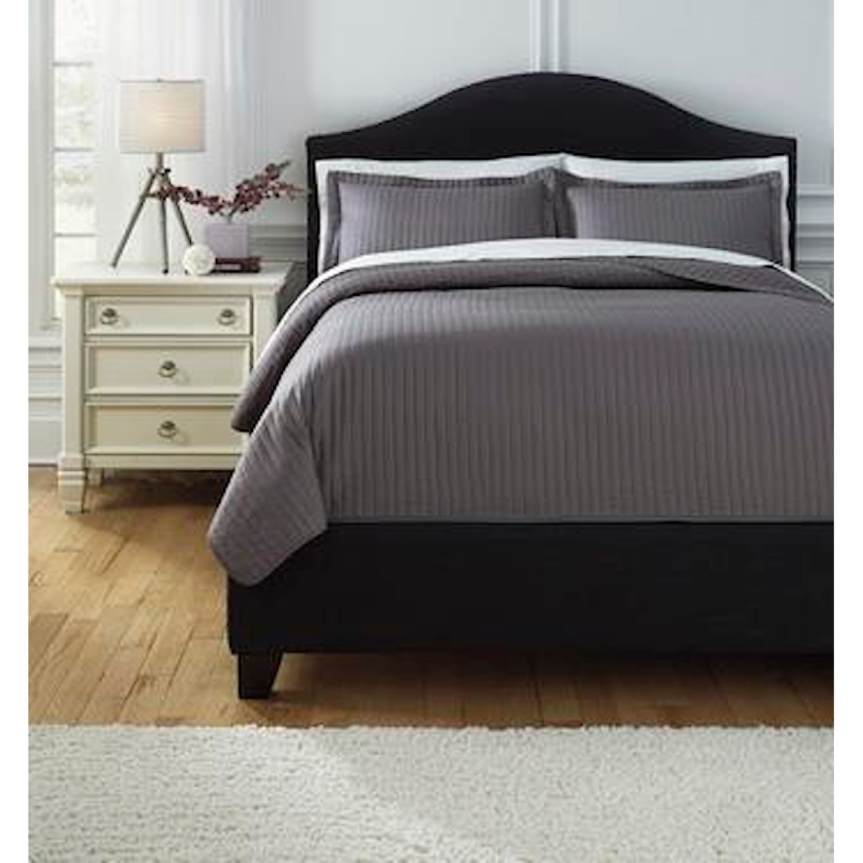 Benchcraft Bedding Sets Queen Raleda Gray Coverlet Set