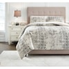Ashley Signature Design Bedding Sets Queen Addey Bone/Charcoal Comforter Set