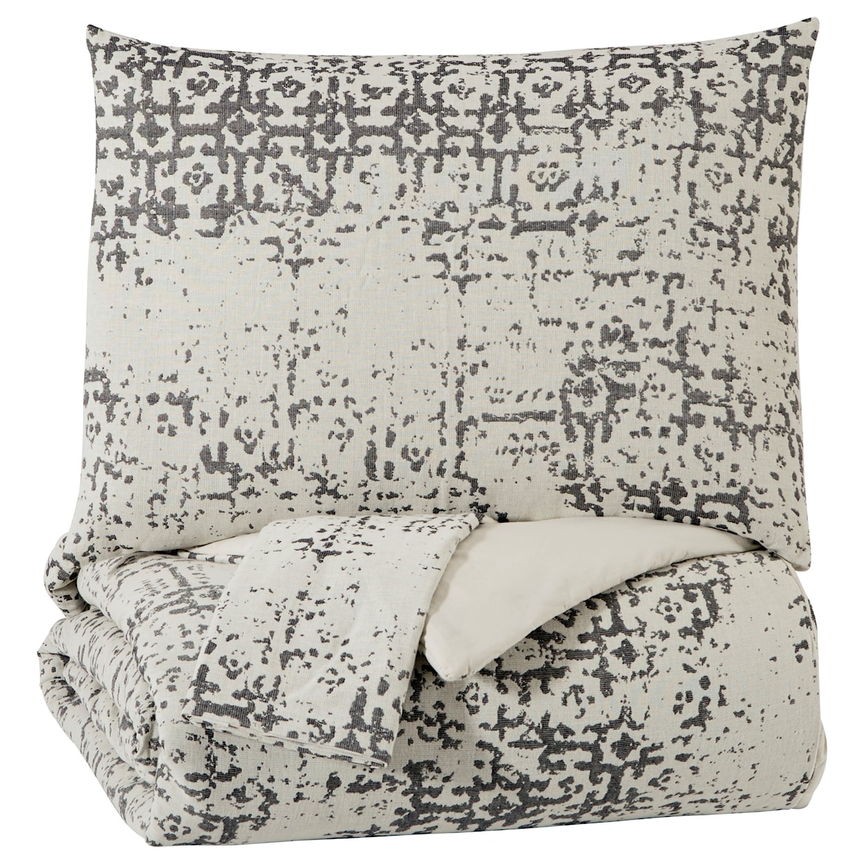 StyleLine Bedding Sets King Addey Bone/Charcoal Comforter Set