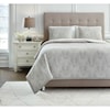 Signature Design by Ashley Bedding Sets Queen Jaxine Gray/White/Cream Coverlet Set