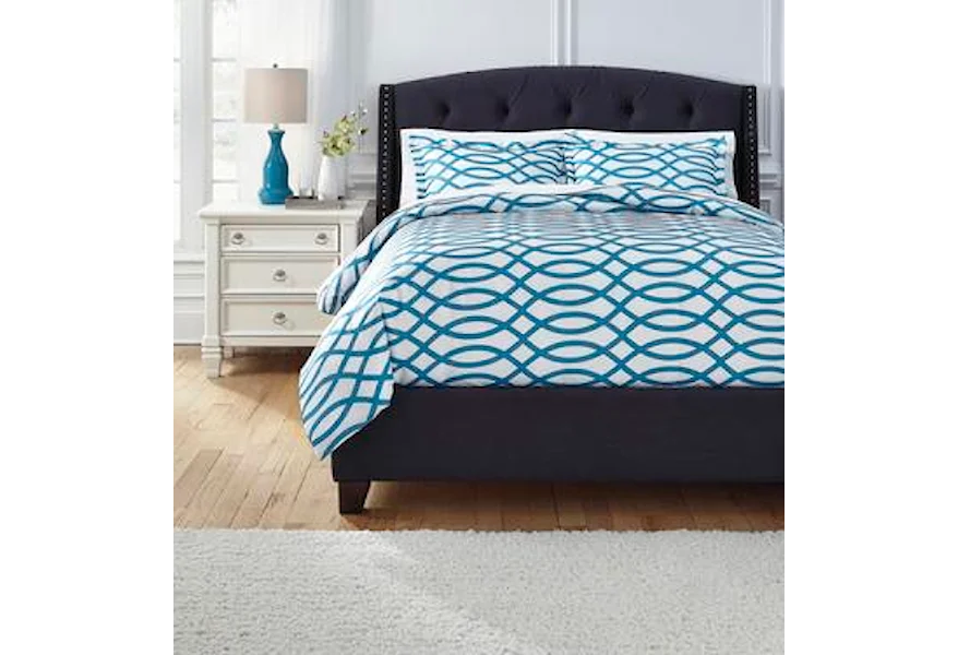 Bedding Sets Queen Leander Turquoise Duvet Set by Signature Design by Ashley Furniture at Sam's Appliance & Furniture
