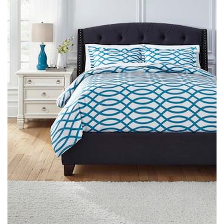 Queen Leander Turquoise Duvet Set
