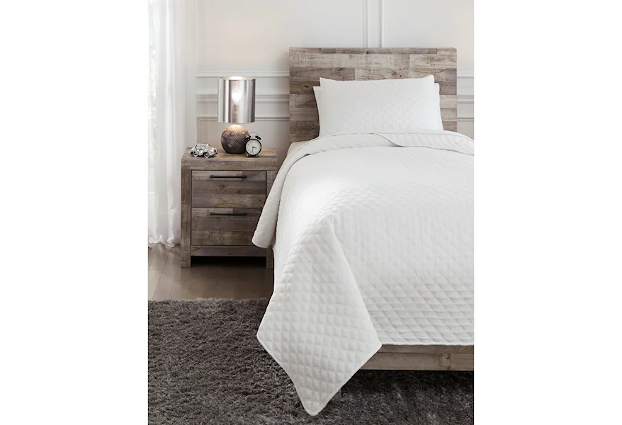 Bedding Sets Twin Ryter White Coverlet Set by Signature Design by Ashley at Sam Levitz Furniture
