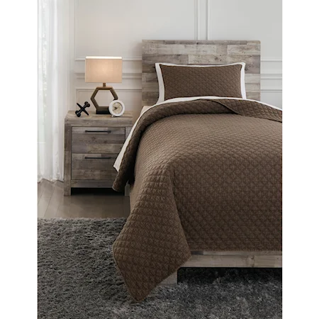 Twin Ryter Brown Coverlet Set