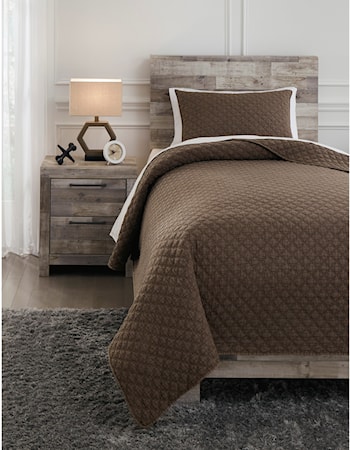 Twin Ryter Brown Coverlet Set