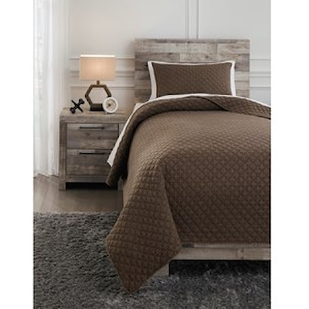 Twin Ryter Brown Coverlet Set