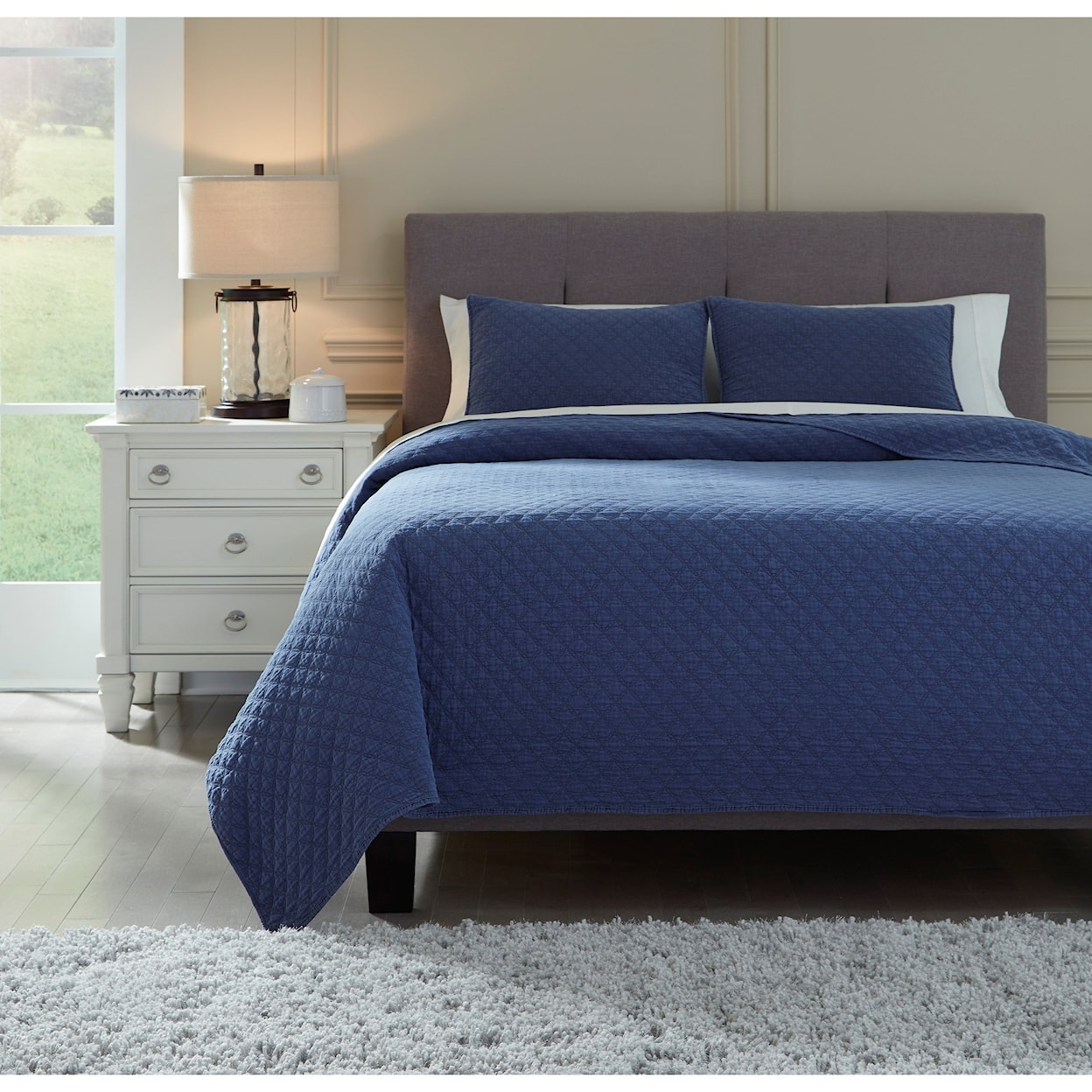 Signature Design by Ashley Bedding Sets Queen/Full Ryter Navy Coverlet Set