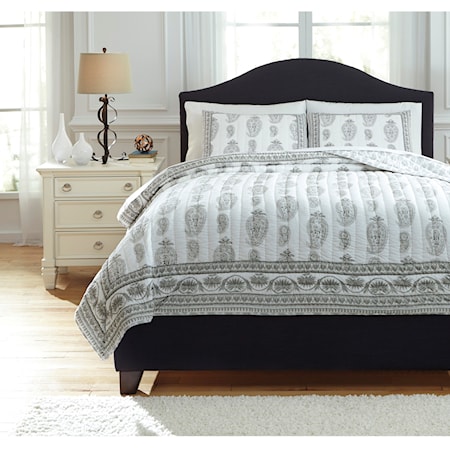 King Almeda Gray Coverlet Set