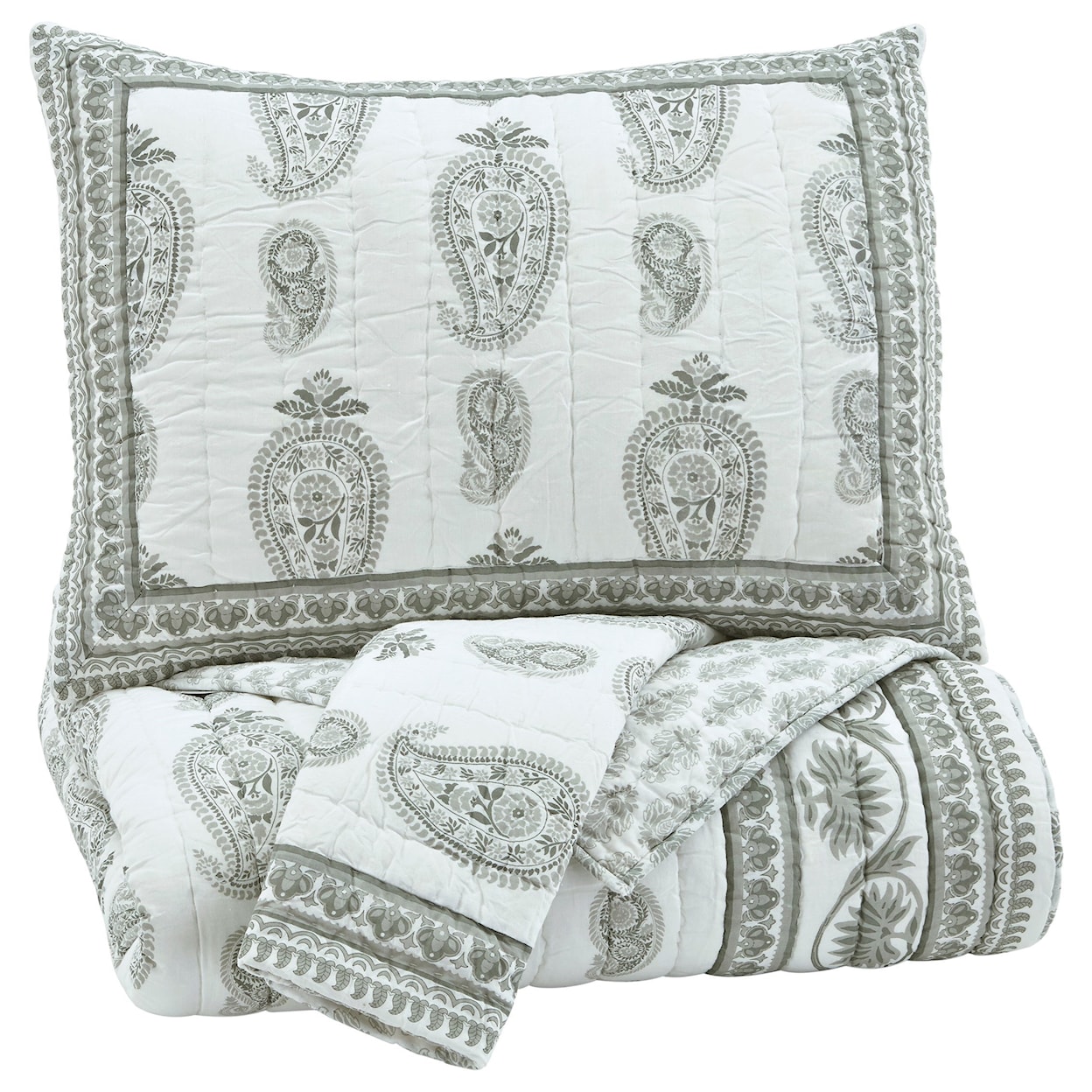 Signature Design by Ashley Bedding Sets King Almeda Gray Coverlet Set