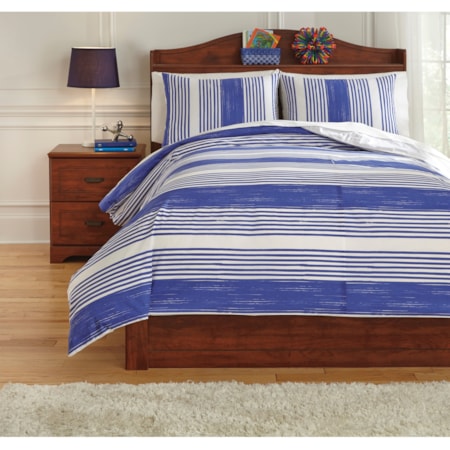 Full Taries Blue Duvet Cover Set