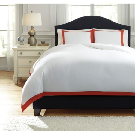 Queen Ransik Pike Coral Duvet Cover Set