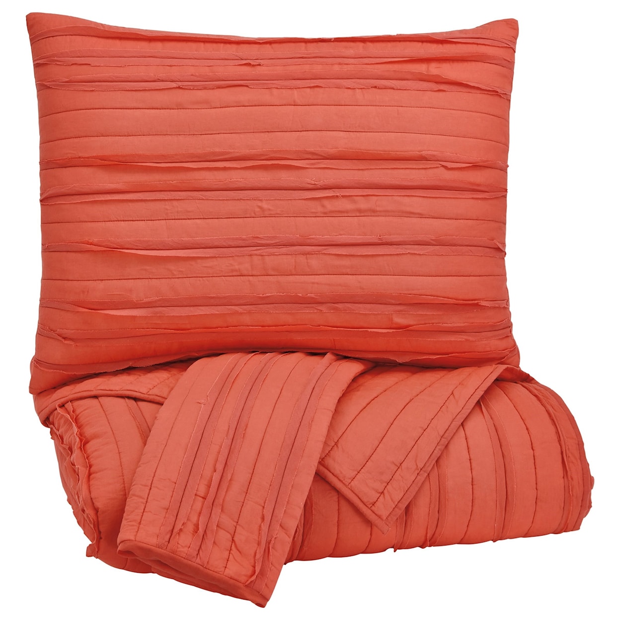 Signature Design by Ashley Furniture Bedding Sets Queen Solsta Coral Coverlet Set