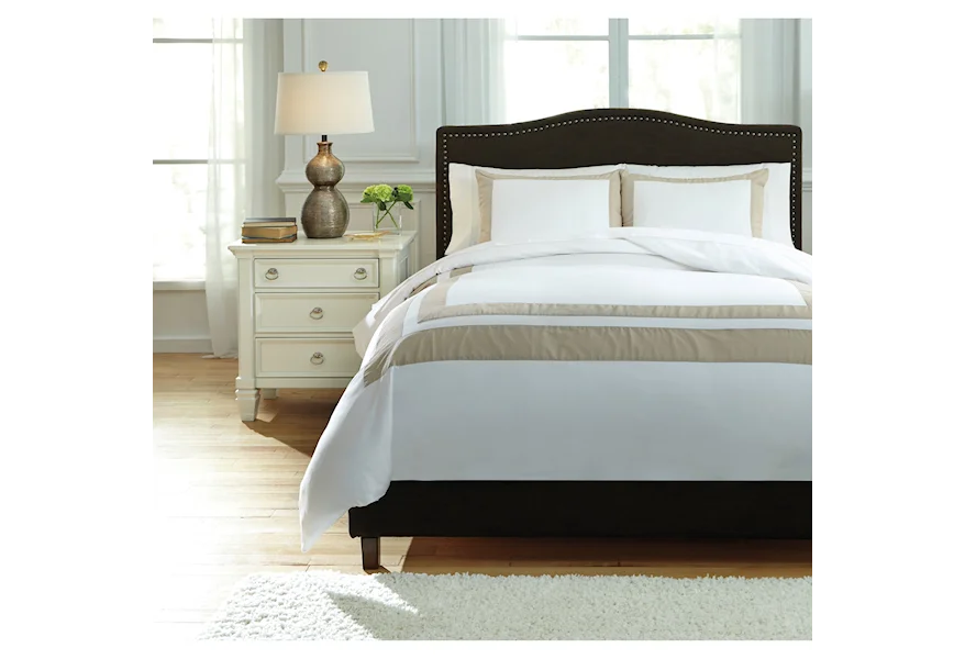 Bedding Sets Queen Andor White Sand Duvet Cover Set by Signature Design by Ashley Furniture at Sam's Appliance & Furniture