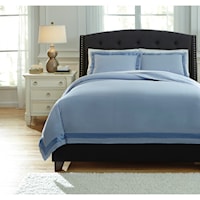 Queen Faraday Soft Blue Duvet Cover Set