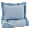 Signature Design by Ashley Furniture Bedding Sets Queen Faraday Soft Blue Duvet Cover Set