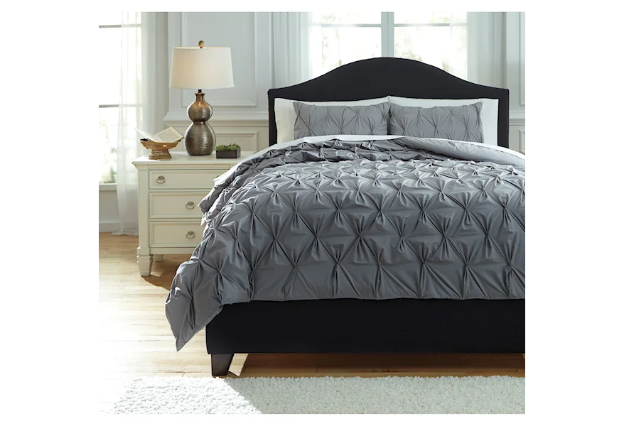 Bedding Sets Queen Rimy Gray Comforter Set by Signature Design by Ashley at Gill Brothers Furniture & Mattress