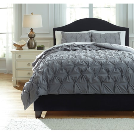 Queen Rimy Gray Comforter Set