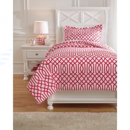 Twin Loomis Fuschsia Comforter Set