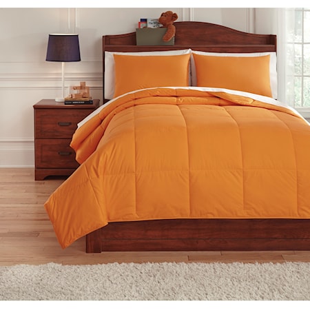 Full Plainfield Orange Comforter Set
