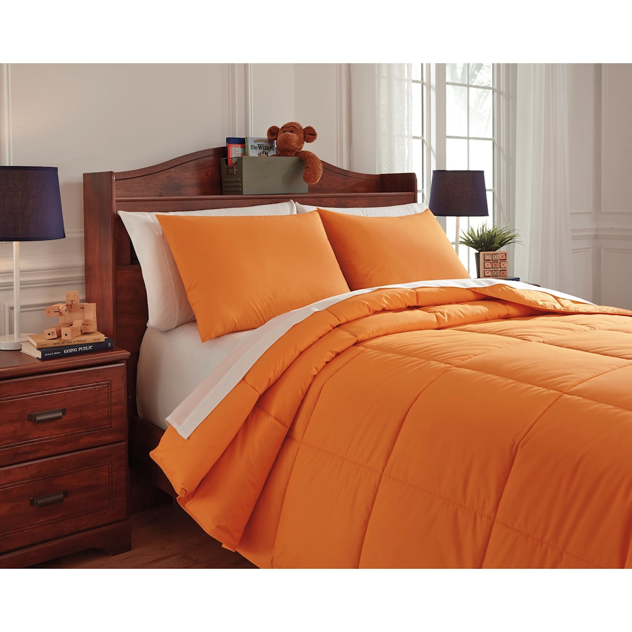 Signature Design by Ashley Bedding Sets Full Plainfield Orange Comforter Set