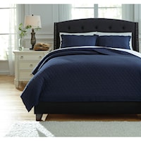 Queen Alecio Navy Quilt Set