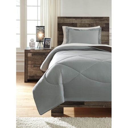 Twin Massey Gray/Black Comforter Set
