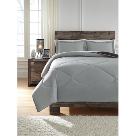 Full Massey Gray/Black Comforter Set