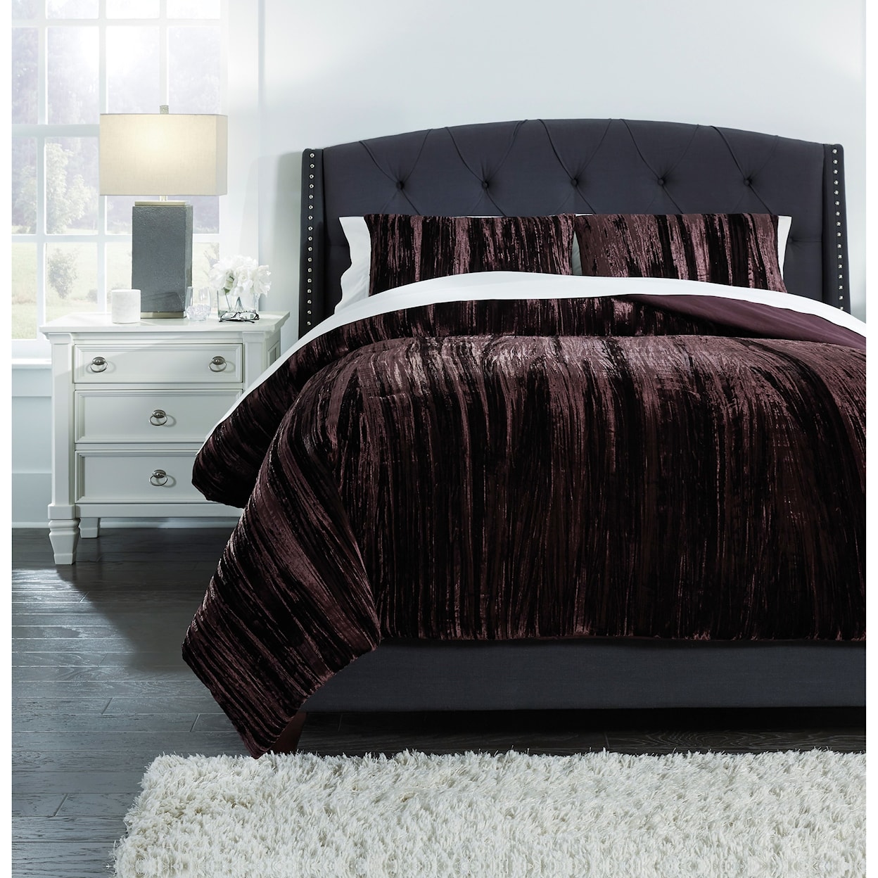 Ashley Furniture Signature Design Bedding Sets King Wanete Wine Comforter Set