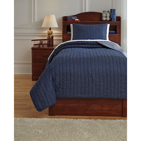 Twin Capella Denim Quilt Set