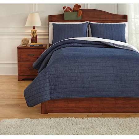 Full Capella Denim Quilt Set