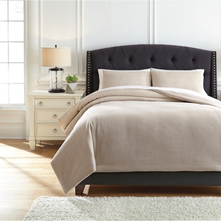 Queen Mayda Beige Comforter Set