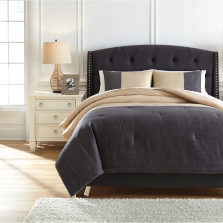 Queen Medi Charcoal/Sand Comforter Set