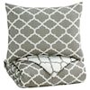 Ashley Signature Design Bedding Sets Twin Media Gray/White Comforter Set