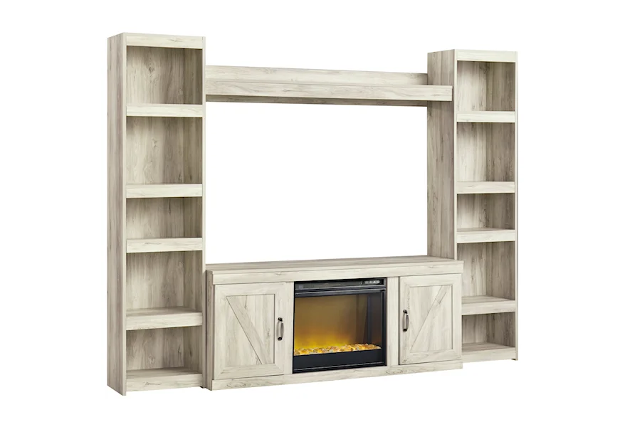 Bellaby TV Stand w/ Fireplace, Piers, & Bridge by Signature Design by Ashley at VanDrie Home Furnishings