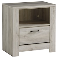 One Drawer Night Stand with USB Ports